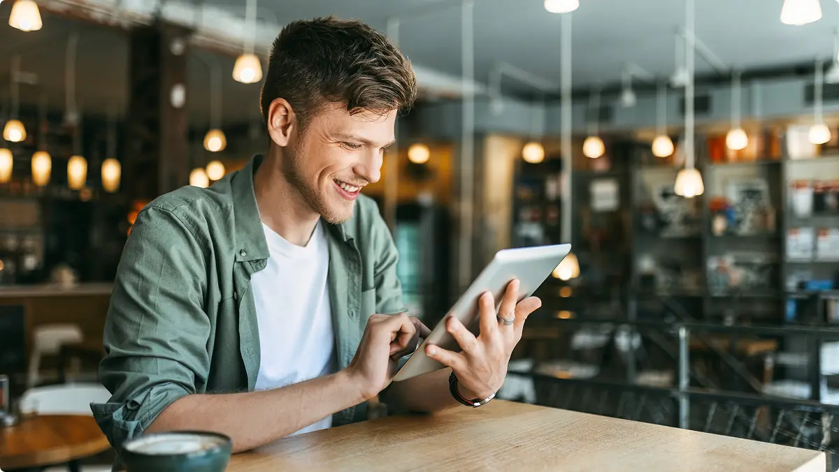 Students using online campus platform for coursework